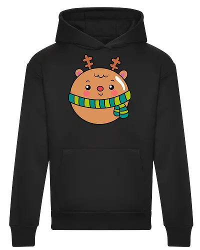 Cute Round Deer in Scarf 