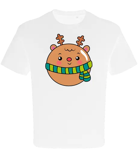 Cute Round Deer in Scarf 