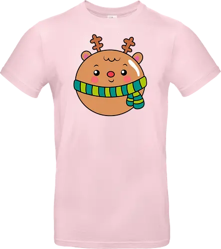 Cute Round Deer in Scarf 