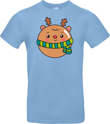 Cute Round Deer in Scarf 