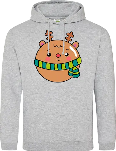 Cute Round Deer in Scarf 