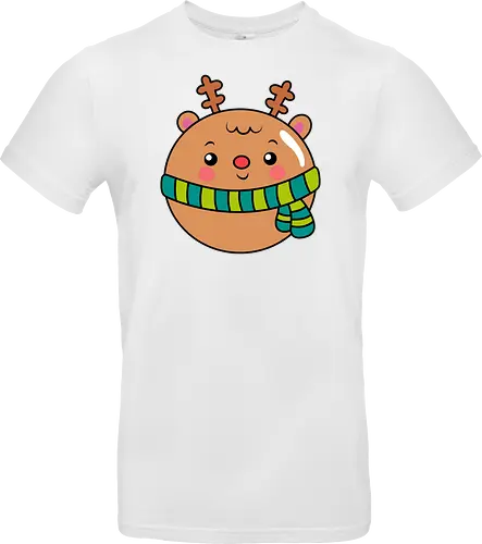 Cute Round Deer in Scarf 