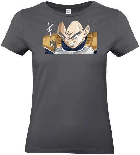  Prince Vegeta's Saiyan Rage - Vegeta, Saiyan Prince, Dragon Ball Z, DBZ, anime, manga, Saiyan armor, rage, intense expression, fan art, t-shirt design, art print, cool anime art, geek art, iconic, battle, Kakarot. - Standard T-Shirt (Women)