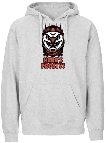 Snowman Horror Door Movie - Winter, Cold, Frosty, Snowman, Frost, Holiday, Holidays, Christmas, Christmas Vacation, Movie, Classic Horror, Horror, Horror Movie, Classic, Snow, Creepy, Creepymas, Spooky, Spooky Season, Spookmas, Spooky Cute, Smile - Fairtrade Hoodie