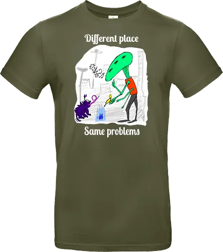 Different place, same problems, weiße Schrift