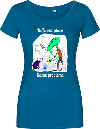 Different place, same problems, weiße Schrift