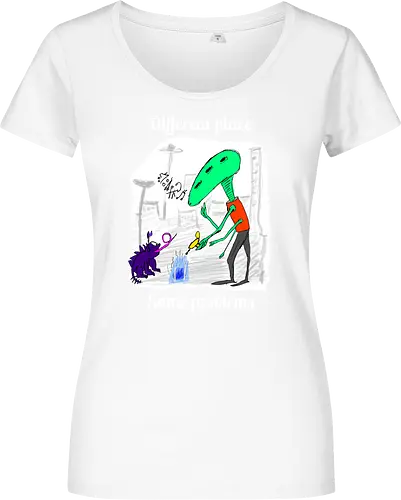 Different place, same problems, weiße Schrift