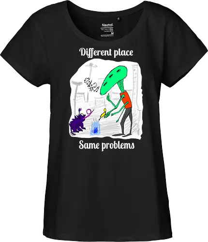 Different place, same problems, weiße Schrift