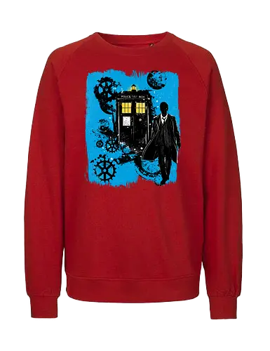 The doctor and the time machine - tardis, dr who, Doctor, time machine, time and space machine, TV, scifi - Fairtrade Sweatshirt