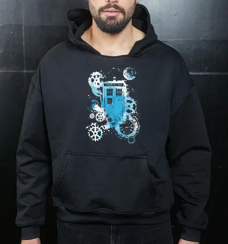 Time and space machine - Doctor, dr who, tardis, TV, TV show, pop culture, scifi - Cropped Hoodie