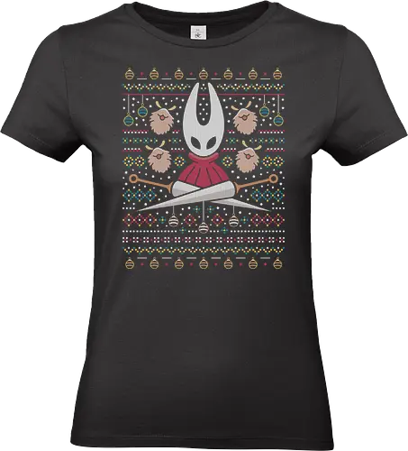 Pharloom Ugly Sweater - Bug Knight, silksong, hallownest, the knight, hollow, hornet, indie game, gamer, gaming, video game, lost fleas, pale king, grub, sherma, ugly christmas sweater, shade - Standard T-Shirt (Women)