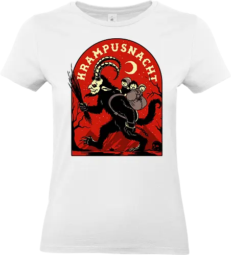 Krampusnacht - krampus, christmas, creepy, demon, devil, goat, goth, horror, krampusnacht, monster, merry christmas, scary, xmas, yule, yuletide - Standard T-Shirt (Women)