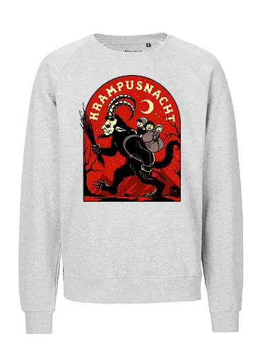 Krampusnacht - krampus, christmas, creepy, demon, devil, goat, goth, horror, krampusnacht, monster, merry christmas, scary, xmas, yule, yuletide - Fairtrade Sweatshirt