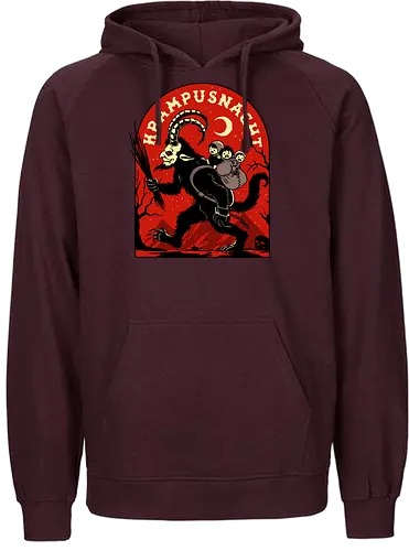 Krampusnacht - krampus, christmas, creepy, demon, devil, goat, goth, horror, krampusnacht, monster, merry christmas, scary, xmas, yule, yuletide - Fairtrade Hoodie