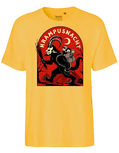 Krampusnacht - krampus, christmas, creepy, demon, devil, goat, goth, horror, krampusnacht, monster, merry christmas, scary, xmas, yule, yuletide - Fairtrade T-Shirt