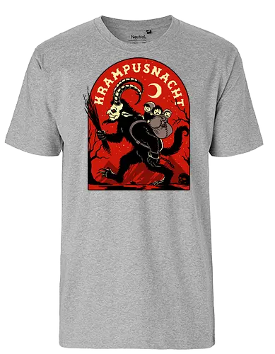 Krampusnacht - krampus, christmas, creepy, demon, devil, goat, goth, horror, krampusnacht, monster, merry christmas, scary, xmas, yule, yuletide - Fairtrade T-Shirt