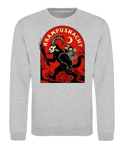 Krampusnacht - krampus, christmas, creepy, demon, devil, goat, goth, horror, krampusnacht, monster, merry christmas, scary, xmas, yule, yuletide - Sweatshirt