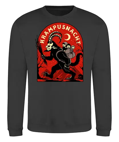 Krampusnacht - krampus, christmas, creepy, demon, devil, goat, goth, horror, krampusnacht, monster, merry christmas, scary, xmas, yule, yuletide - Sweatshirt