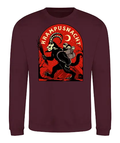 Krampusnacht - krampus, christmas, creepy, demon, devil, goat, goth, horror, krampusnacht, monster, merry christmas, scary, xmas, yule, yuletide - Sweatshirt