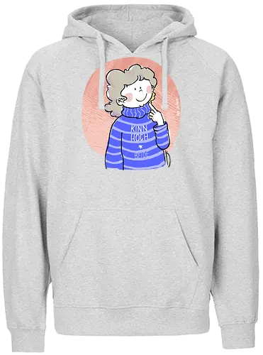 Kinn hoch! Beide! - Ringelpullisprüche, Ringeldinger, streifenweise, Spruch, Weisheit, Motivation, Ringelpulli, SprücheShirt, Cartoon Illustration, Statement, Beauty, Handgezeichnet, Humor, Selbstironie, Streifenpulli, Spruchshirt, deutsch - Fairtrade Hoodie