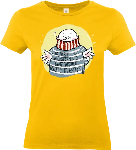 Da hab ich mir ja gestern .. - Ringelpullisprüche, Ringeldinger, streifenweise, Spruch, Weisheit, Motivation, Ringelpulli, SprücheShirt, Cartoon Illustration, Statement, Handgezeichnet, Humor, Selbstironie, Streifenpulli, Spruchshirt, deutsch - Standard T-Shirt (Women)