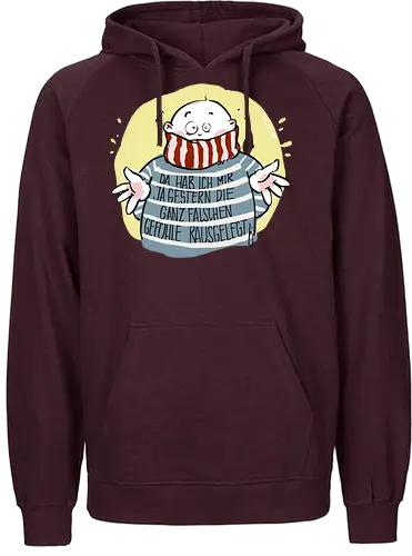 Da hab ich mir ja gestern .. - Ringelpullisprüche, Ringeldinger, streifenweise, Spruch, Weisheit, Motivation, Ringelpulli, SprücheShirt, Cartoon Illustration, Statement, Handgezeichnet, Humor, Selbstironie, Streifenpulli, Spruchshirt, deutsch - Fairtrade Hoodie