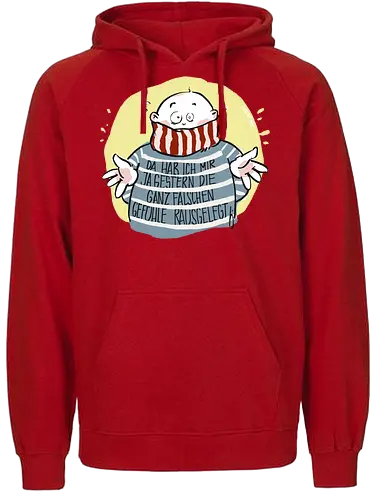 Da hab ich mir ja gestern .. - Ringelpullisprüche, Ringeldinger, streifenweise, Spruch, Weisheit, Motivation, Ringelpulli, SprücheShirt, Cartoon Illustration, Statement, Handgezeichnet, Humor, Selbstironie, Streifenpulli, Spruchshirt, deutsch - Fairtrade Hoodie