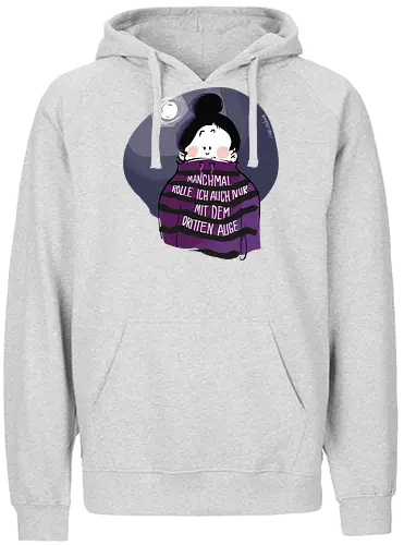 Drittes Auge - Ringelpullisprüche, Ringeldinger, streifenweise, Spruch, Weisheit, Motivation, Ringelpulli, SprücheShirt, Cartoon Illustration, Spiritualität, Statement, Handgezeichnet, Humor, Selbstironie, Streifenpulli, Spruchshirt, deutsch - Fairtrade Hoodie