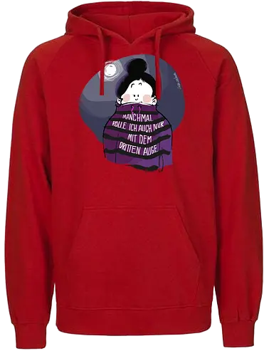 Drittes Auge - Ringelpullisprüche, Ringeldinger, streifenweise, Spruch, Weisheit, Motivation, Ringelpulli, SprücheShirt, Cartoon Illustration, Spiritualität, Statement, Handgezeichnet, Humor, Selbstironie, Streifenpulli, Spruchshirt, deutsch - Fairtrade Hoodie