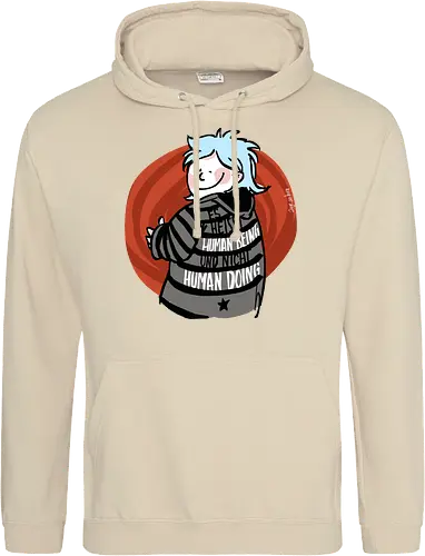 Es heißt human being - nicht human doing!  - Ringelpullisprüche, Ringeldinger, streifenweise, Spruch, Weisheit, Motivation, Ringelpulli, SprücheShirt, Cartoon Illustration, Statement, Handgezeichnet, Humor, Selbstironie, Streifenpulli, Spruchshirt, deutsch - Standard Hoodie