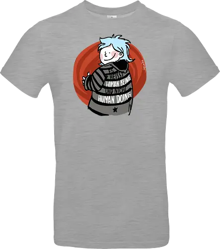 Es heißt human being - nicht human doing!  - Ringelpullisprüche, Ringeldinger, streifenweise, Spruch, Weisheit, Motivation, Ringelpulli, SprücheShirt, Cartoon Illustration, Statement, Handgezeichnet, Humor, Selbstironie, Streifenpulli, Spruchshirt, deutsch - Standard T-Shirt