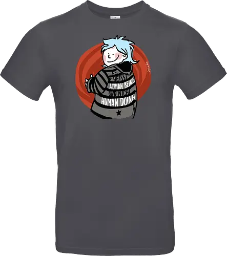Es heißt human being - nicht human doing!  - Ringelpullisprüche, Ringeldinger, streifenweise, Spruch, Weisheit, Motivation, Ringelpulli, SprücheShirt, Cartoon Illustration, Statement, Handgezeichnet, Humor, Selbstironie, Streifenpulli, Spruchshirt, deutsch - Standard T-Shirt