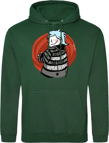 Es heißt human being - nicht human doing!  - Ringelpullisprüche, Ringeldinger, streifenweise, Spruch, Weisheit, Motivation, Ringelpulli, SprücheShirt, Cartoon Illustration, Statement, Handgezeichnet, Humor, Selbstironie, Streifenpulli, Spruchshirt, deutsch - Standard Hoodie