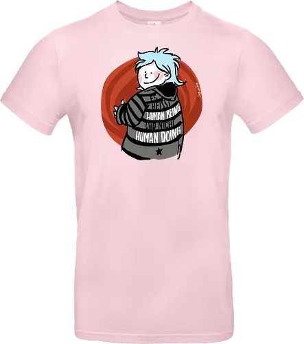 Es heißt human being - nicht human doing!  - Ringelpullisprüche, Ringeldinger, streifenweise, Spruch, Weisheit, Motivation, Ringelpulli, SprücheShirt, Cartoon Illustration, Statement, Handgezeichnet, Humor, Selbstironie, Streifenpulli, Spruchshirt, deutsch - Standard T-Shirt