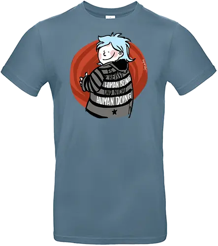 Es heißt human being - nicht human doing!  - Ringelpullisprüche, Ringeldinger, streifenweise, Spruch, Weisheit, Motivation, Ringelpulli, SprücheShirt, Cartoon Illustration, Statement, Handgezeichnet, Humor, Selbstironie, Streifenpulli, Spruchshirt, deutsch - Standard T-Shirt