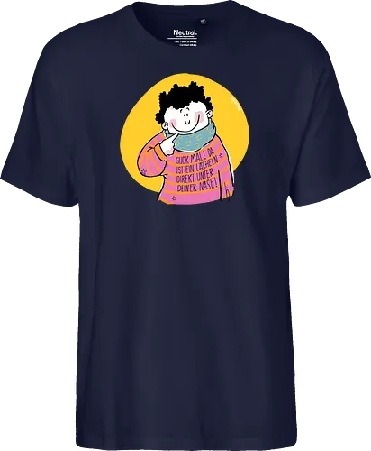 Guck mal.. - Ringelpullisprüche, Ringeldinger, streifenweise, Spruch, Weisheit, Motivation, Ringelpulli, SprücheShirt, Cartoon Illustration, Statement, Handgezeichnet, Humor, Selbstironie, Streifenpulli, Spruchshirt, deutsch - Fairtrade T-Shirt