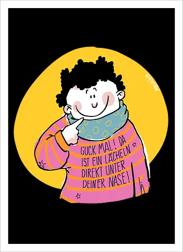 Guck mal.. - Ringelpullisprüche, Ringeldinger, streifenweise, Spruch, Weisheit, Motivation, Ringelpulli, SprücheShirt, Cartoon Illustration, Statement, Handgezeichnet, Humor, Selbstironie, Streifenpulli, Spruchshirt, deutsch - Artprint