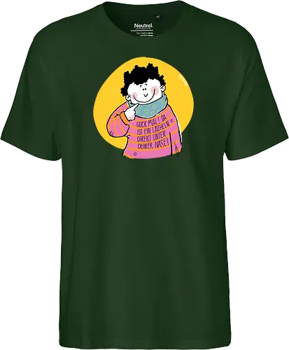 Guck mal.. - Ringelpullisprüche, Ringeldinger, streifenweise, Spruch, Weisheit, Motivation, Ringelpulli, SprücheShirt, Cartoon Illustration, Statement, Handgezeichnet, Humor, Selbstironie, Streifenpulli, Spruchshirt, deutsch - Fairtrade T-Shirt