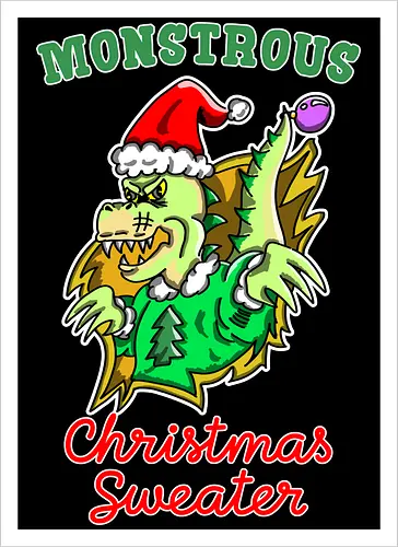 Lustiges Monster Hässlicher Weihnachts-Dino