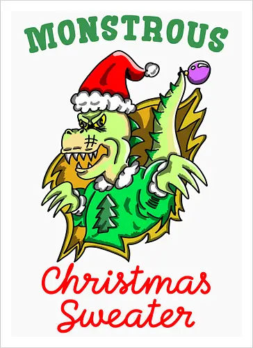 Lustiges Monster Hässlicher Weihnachts-Dino