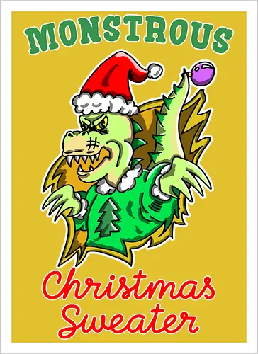 Lustiges Monster Hässlicher Weihnachts-Dino