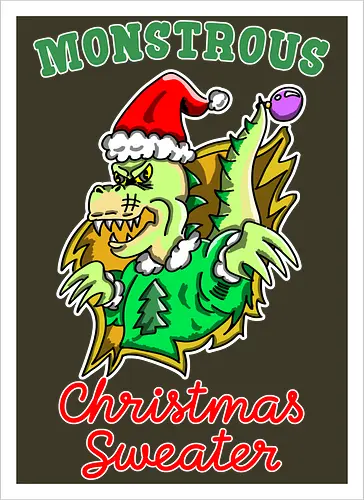 Lustiges Monster Hässlicher Weihnachts-Dino