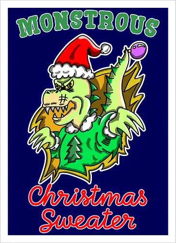 Lustiges Monster Hässlicher Weihnachts-Dino