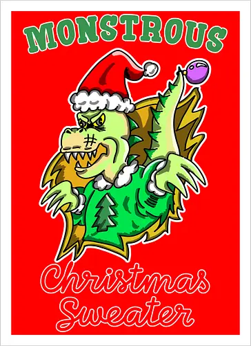 Lustiges Monster Hässlicher Weihnachts-Dino