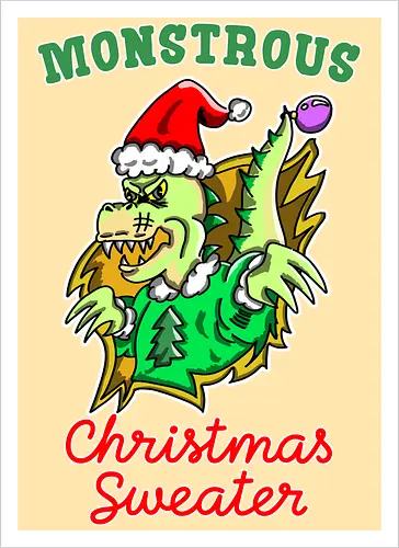 Lustiges Monster Hässlicher Weihnachts-Dino