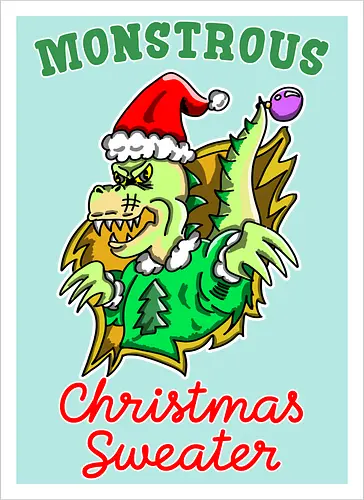 Lustiges Monster Hässlicher Weihnachts-Dino