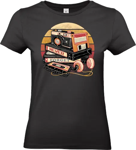 Never Forget the Classics - Old, retro, vintage, classic, nostalgia, nostalgic, cassette tape, video tape, camera - Standard T-Shirt (Women)
