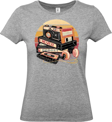Never Forget the Classics - Old, retro, vintage, classic, nostalgia, nostalgic, cassette tape, video tape, camera - Standard T-Shirt (Women)