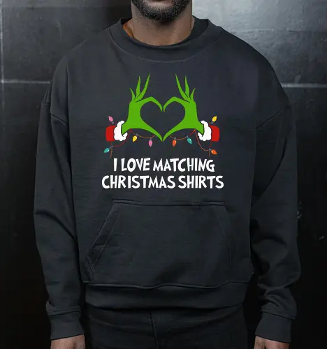 Grinch Heart: Matching Christmas Shirts