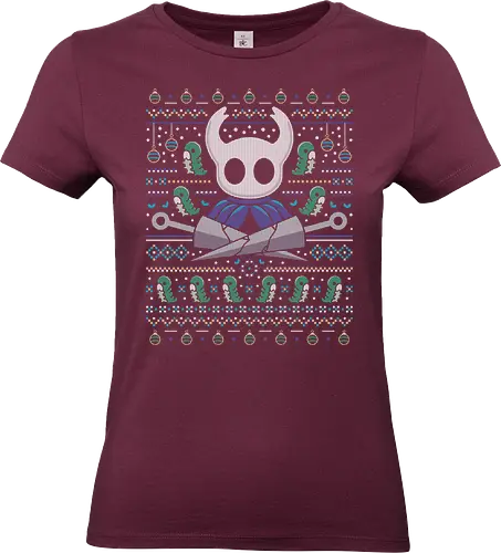 Hallownest Grubs Ugly Sweater - Bug Knight, hallownest, the knight, hollow, knight, hornet, indie game, shade, gamer, gaming, video game, silksong, pale king, grub, ugly christmas sweater - Standard T-Shirt (Women)